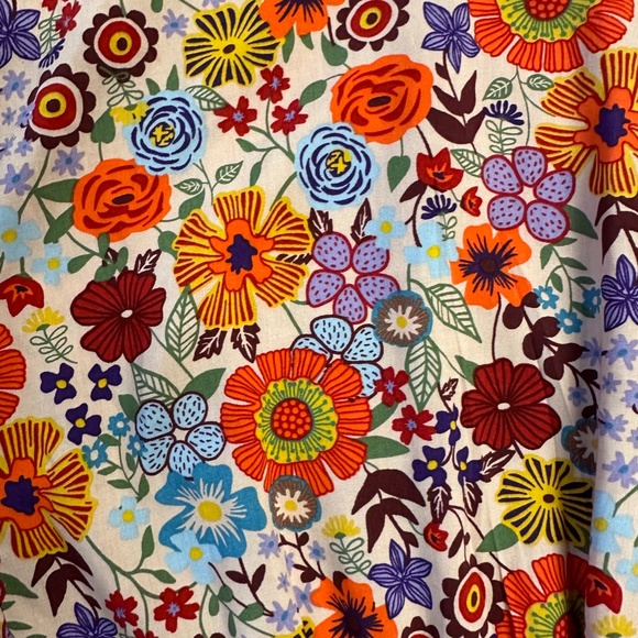 Girls Pretty Smock Dress in Multicolor Floral Print Rayon - Size 7/8 - Picture 2 of 5